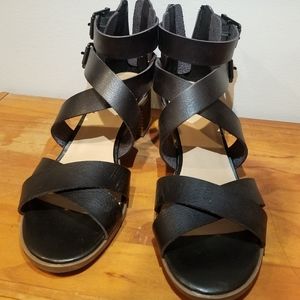 Material Girl Danna Black Sandals (used once)